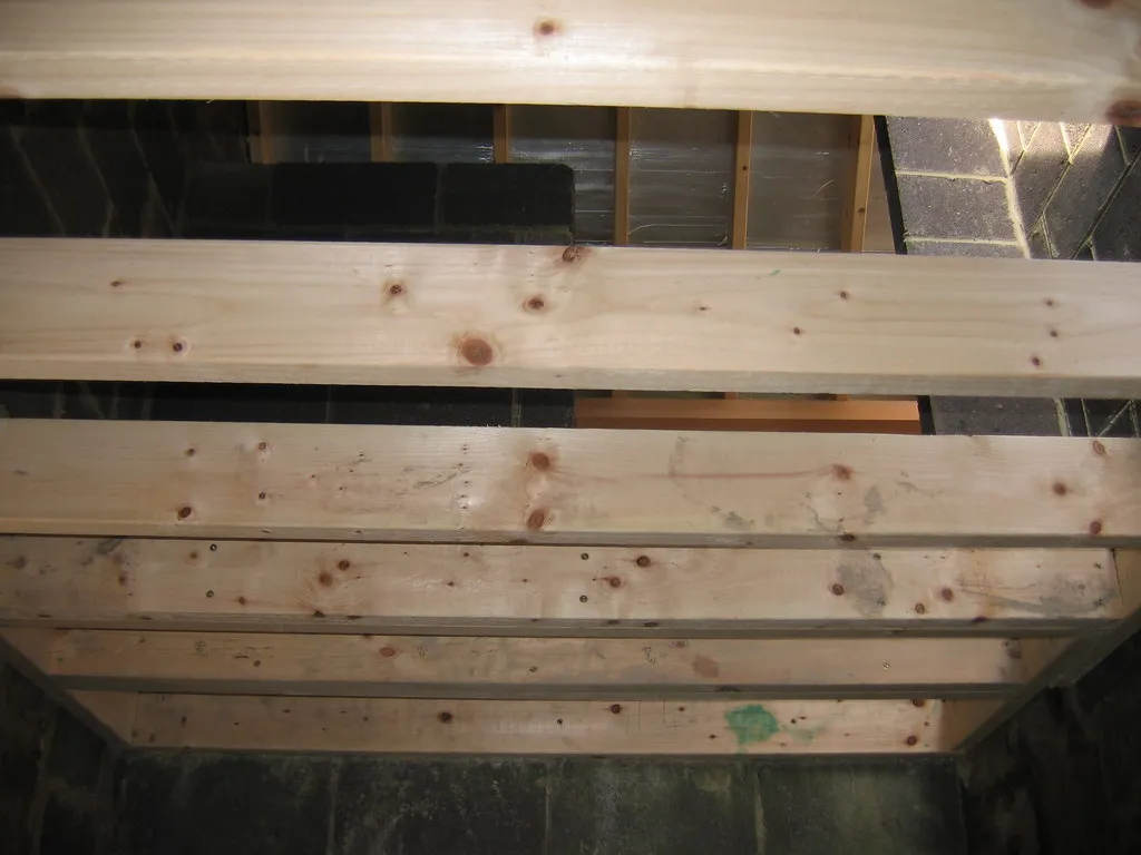 Floor joists seen from below